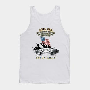 Civil War - 1st United States Colored Infantry Regiment with USCT Bureau Banner - USA Tank Top